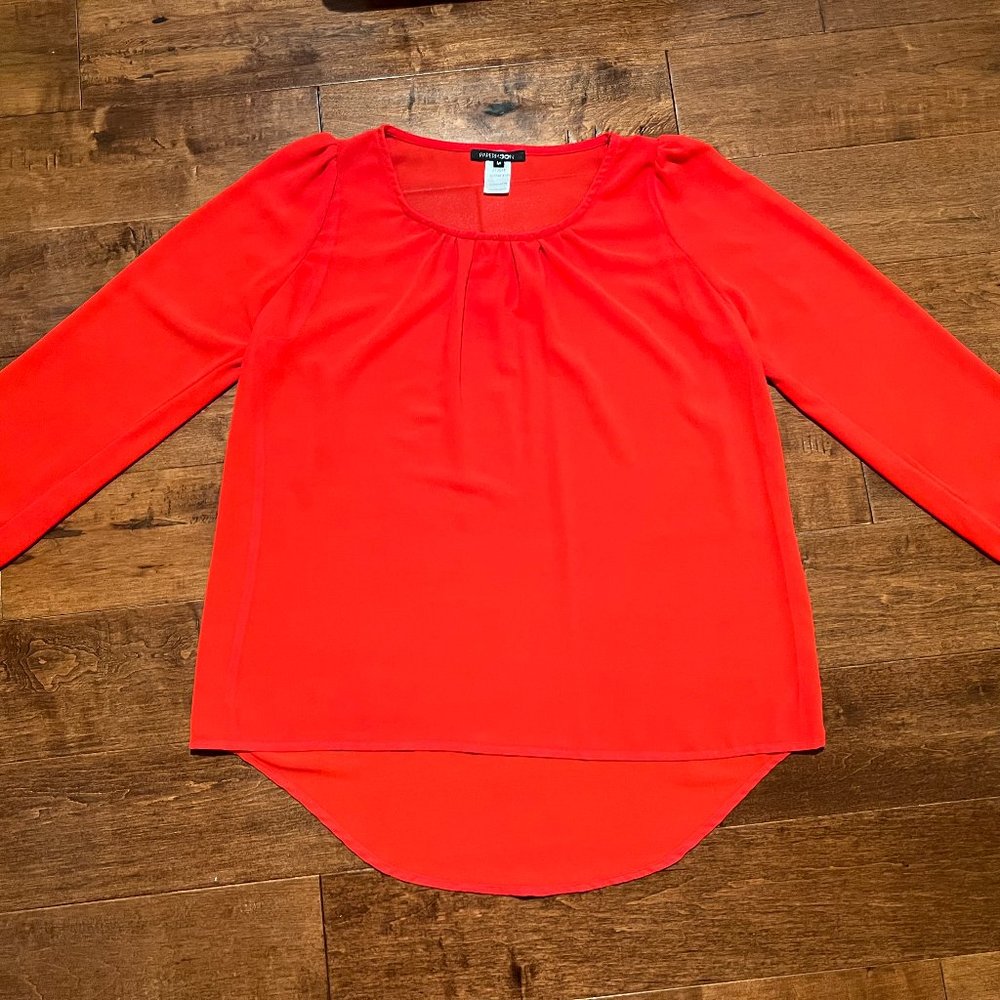 Red Chiffon Blouse